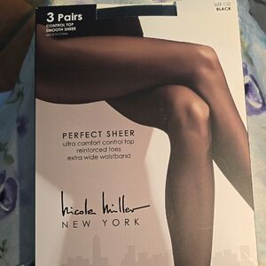 Nicole Miller Perfect Sheer Black Stockings
